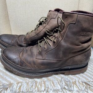 SOREL waterproof  Brown Leather Wingtip Boots – Men’s 14